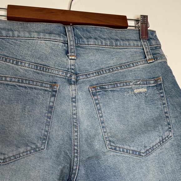 J. Crew Women’s Long Denim Shorts Raw Hem Mid Rise Blue 5 Pocket NWT Size 25 - Picture 6 of 8